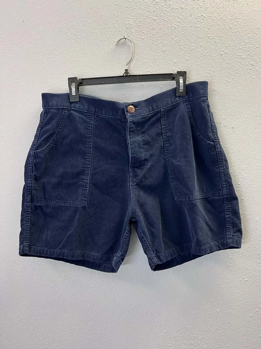 Vintage Birdwell Beach Britches Corduroy Shorts Mens 35 Navy Blue Surf USA 0336